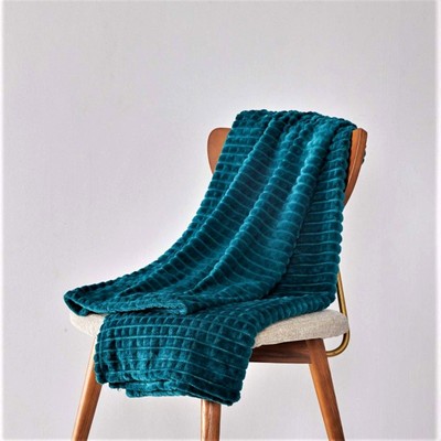 50"x 60" Luxury Ultra Plush Plaid Embossed Velour Amazing Fashion Throw Alesia C.