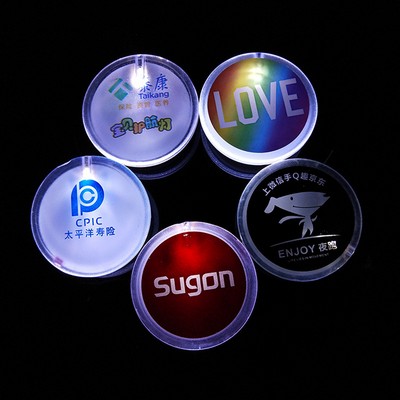 2" Round Shape LED Acrylic Glowing Badge LED Name Tag