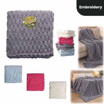 Custom Embroidered Flannel Fleece Blanket