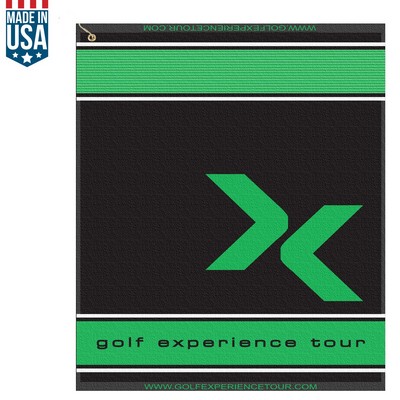 16" X 19" Designer Woven Golf Towel W/ Scrubbers