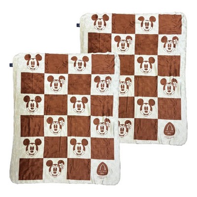 Plush Throw Blanket with Jacquard Check Sherpa Back (50 x 60)