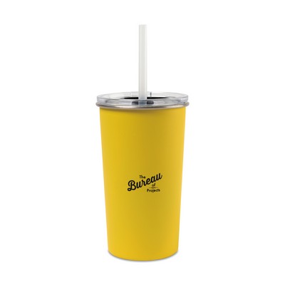 Arlo Classics Stainless Steel Tumbler with Straw - 20 Oz. - Yellow