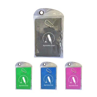 Cooling Towel with Zip Pocket and Carabiner