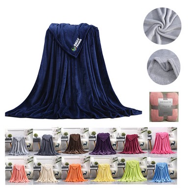 Microfiber Plush Solid Blanket Flannel Fleece Couch Throw